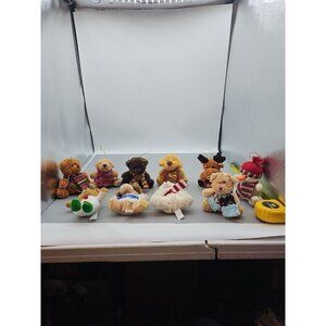 Hugfun 10-Piece Set Plush Christmas Ornament Collection Plush Bears‎ Snowman